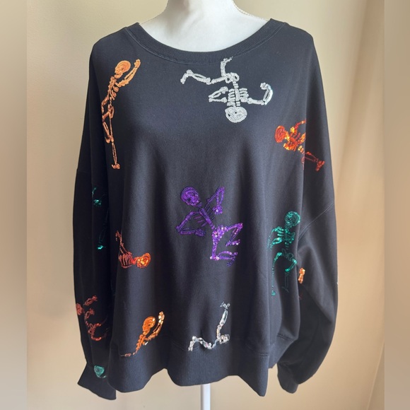 Peach Love California Bedazzled Halloween Oversized Sweatshirt NWT $88 Retail - Picture 1 of 7